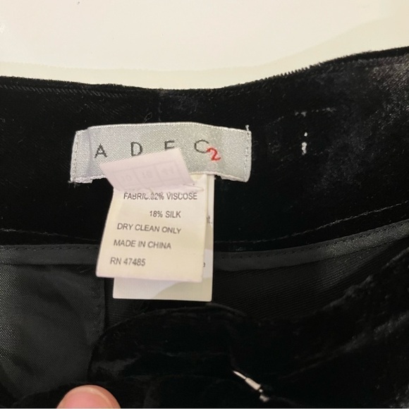 ADEC2 black velvet wide leg high waist pants size 10 - Picture 8 of 9